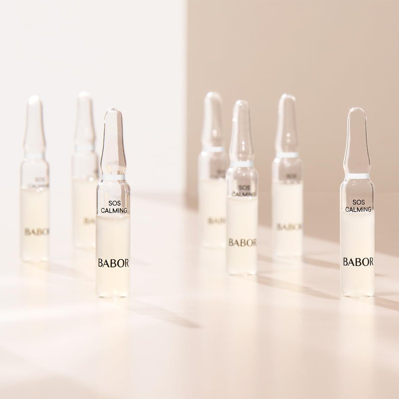 BABOR SOS Calming Ampoule Serum Concentrates, Soothing Serum to Treat Irritated Skin, Reduce Redness and Strengthen Skin Barrier, 7 Day Treatment