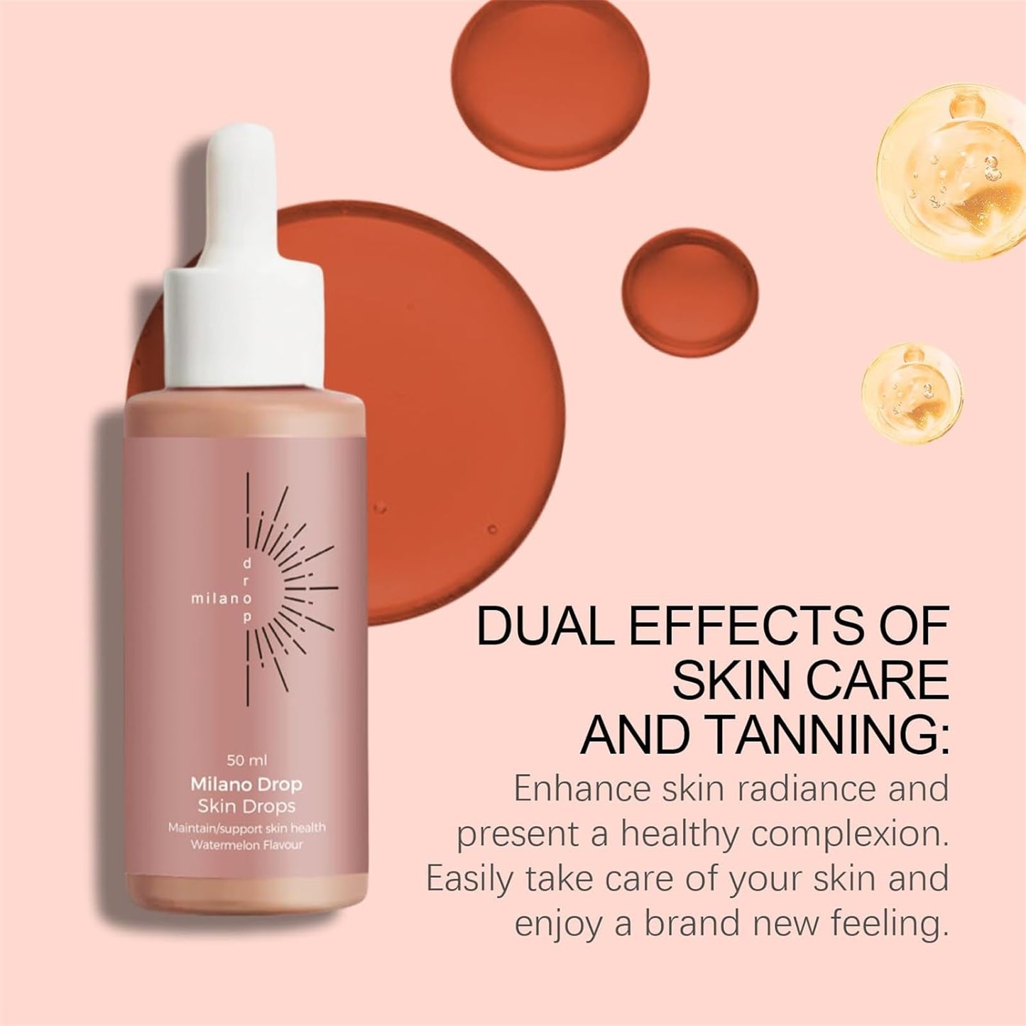 Sunless Tanning Drops To Drink, Drinkable Sunless Tanning Drops, Moisturizing Bronzing Tanner for Face & Body, Sun-Kissed Glow (1Pcs)
