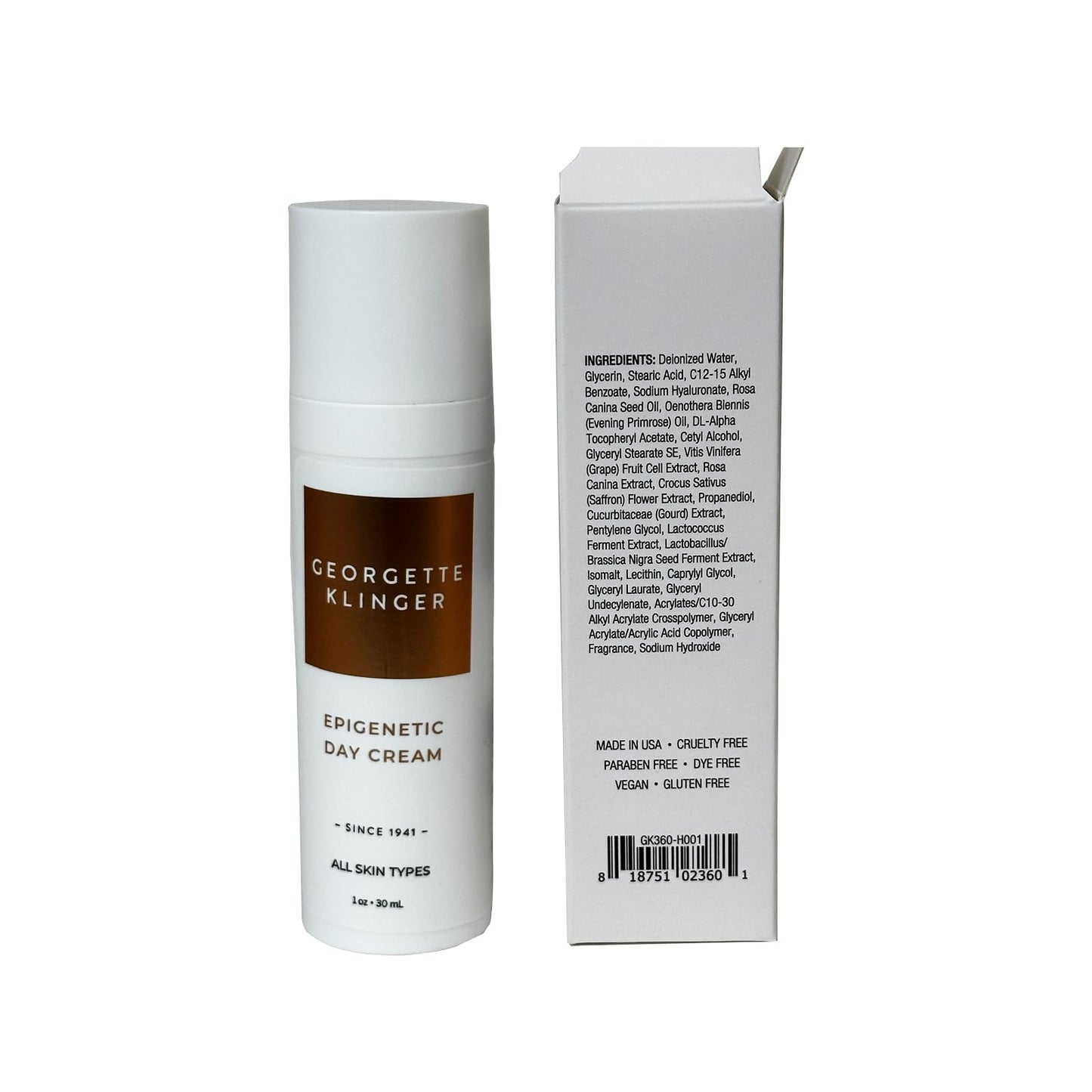 Georgette Klinger Epigenetic Day Cream - Revitalizing, Firming Natural Face Moisturizer For Daily Use, Promotes Anti-Aging and Wrinkle-Free Skin With Monk Fruit, Hyaluronic Acid & Vitamin E - 1 oz