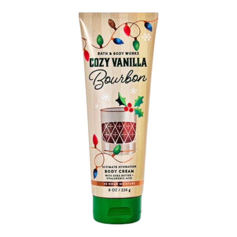 Bath & Body Works Cozy Vanilla Bourbon Ultimate Hydration Body Cream Gift Set For Women, 8 Fl Oz (Cozy Vanilla Bourbon)