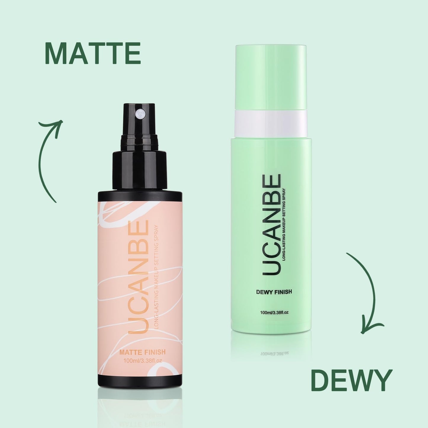 UCANBE Makeup Setting Spray, Dewy Finishing Spray for Makeup, Long Lasting Make Up Spray, Fast Drying Setting Mist for Fresh Dewy Makeup Look, 3.38 Fl Oz