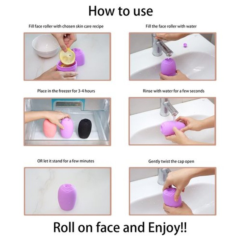 Evmliy 2Pack Ice Face Roller, Silicone Ice Roller for Face to Tighten and Lift Skin, for Face & Eye Puffiness Relief, Reusable Facial Mold for Neck to Enhance Natural Glow, Skin Care for Women Beauty