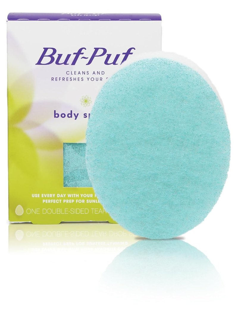 Buf-Puf Body Sponge, Bath Sponge, Dermatologist Developed, Cleanses Skin of Dirt, and Excess Oil, Reusable, Exfoliating, 4 Count