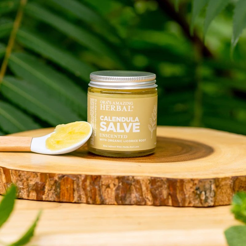 Calendula Salve, Calendula Cream, Drawing Salve, Calendula Ointment, Ora's Amazing Herbal, Coconut Free Salve made with Organic Calendula and Licorice Root, 1 oz