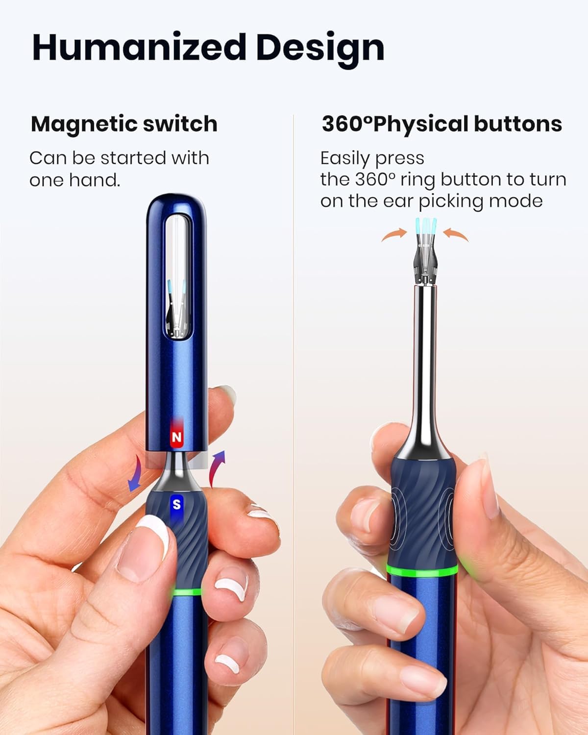 Ear Wax Removal Tool Camera: Ear Camera Otoscope, Bebird Note5 Pro Ear Cleaner Tweezers, 10 Megapixels Earscope Camera, Earwax Removal Kit, 12 Ear Spoon, Hygiene Storage Base, Wax Cleaning Kit (Blue)