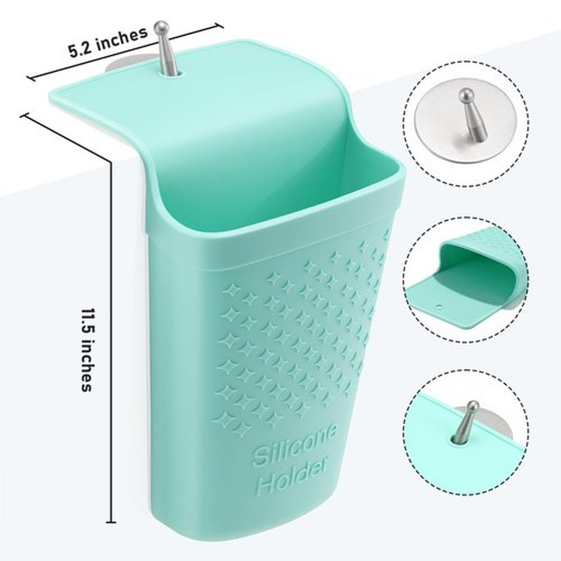 CROWATTS Heat Resistant Silicone Hair Iron Mat and Pouch,Portable Travel Hair Straightener Mat and Holder for Hair Styling Tools.1 Pack.(Mint Green)