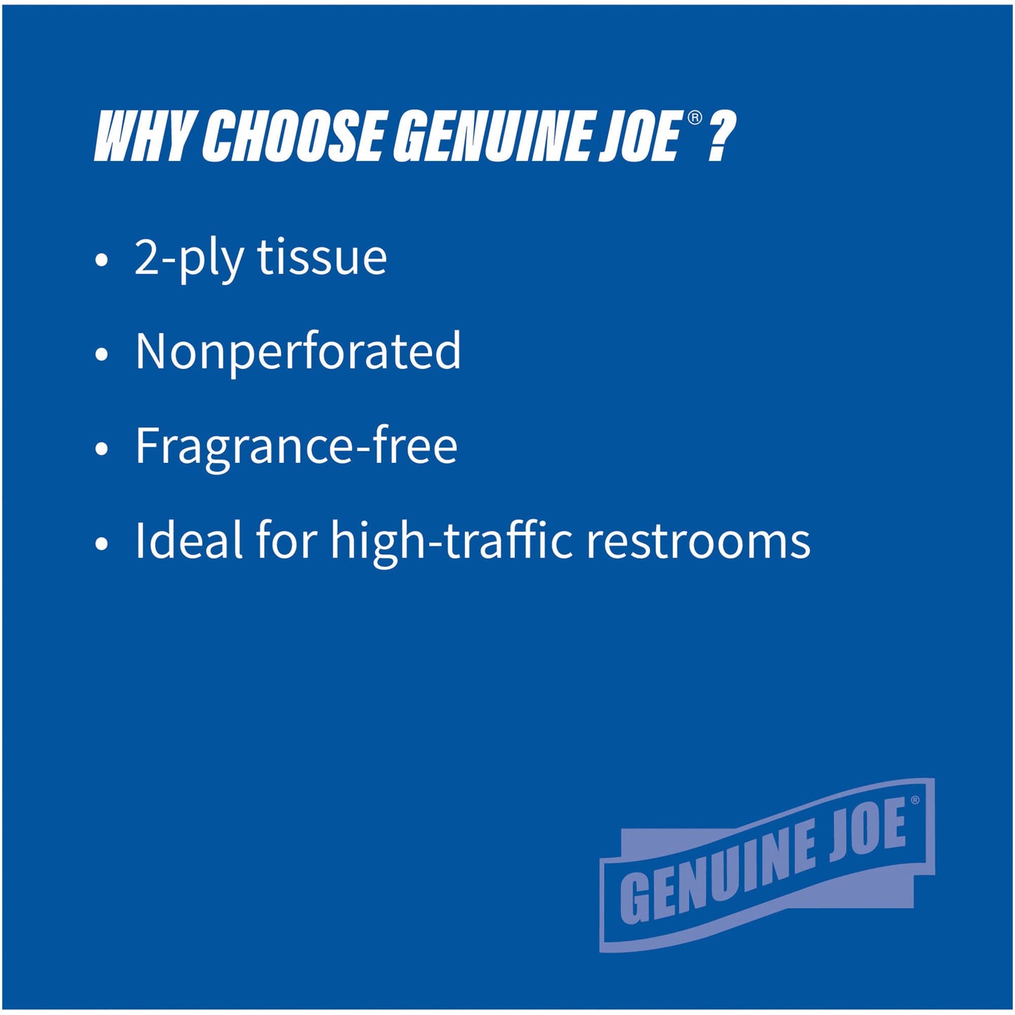 Genuine Joe - GJO2506008 Jumbo Dispenser Roll Bath Tissue (Pack of 8)
