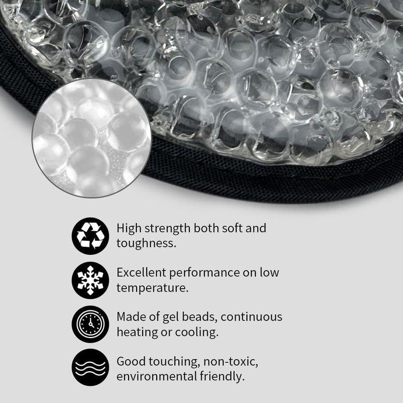 CONBELLA Cooling & Heating Eye Mask - Hot/Cold Use for Puffy Eyes, Headaches, Migraines, Sinus & Dark Circles (2 Packs Black)