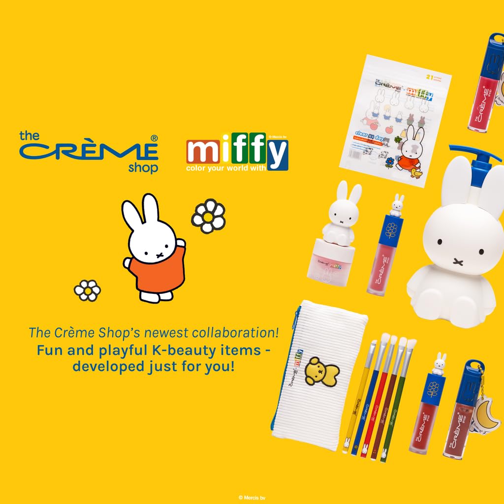 The Crème Shop Miffy Lip Stain, Glossy Finish, Long Wear, Formulated with Jojoba Oil, Sunflower Oil to hydrate, soothe, and moisturize lips, Korean formula - Available in 5 Shades (Romantic Rose)