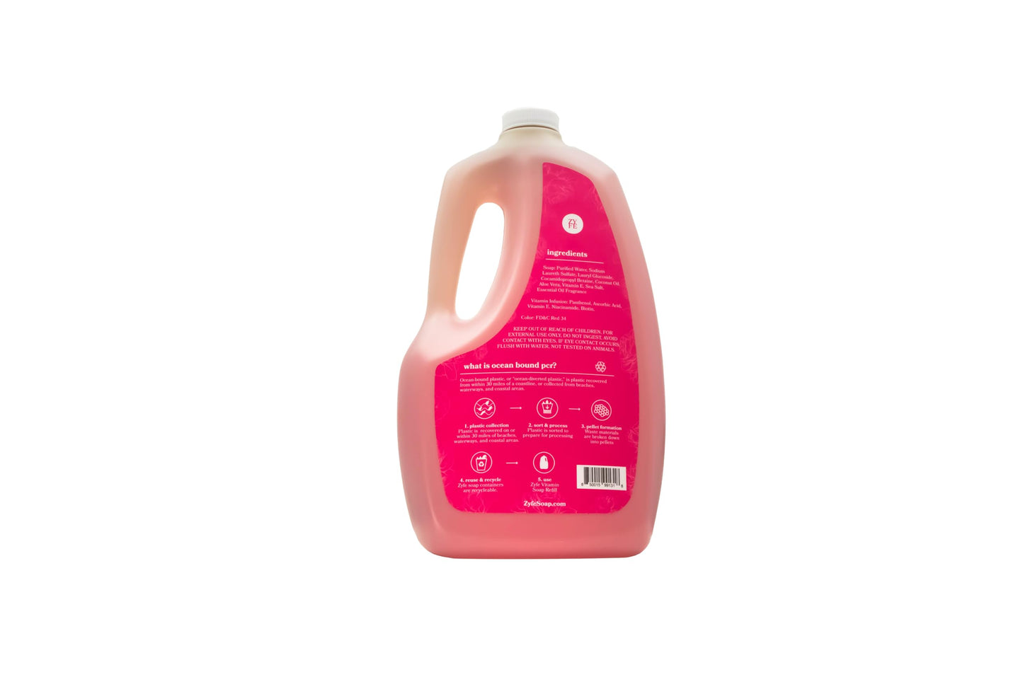 ZYFE 12 Bottle Case of Vitamin Hand Soap - Liquid Hand Soap - Natural Plant Derived Moisturizing Handsoap with Essential Oil Fragrance Rose Bloom - Wholesale Carton