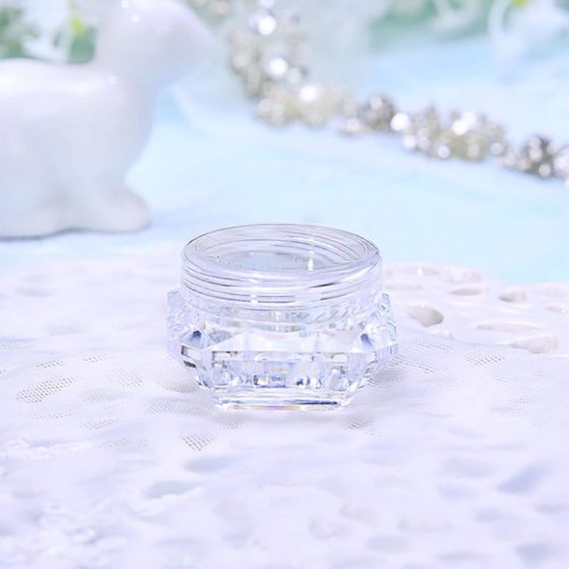 Sunicon Travel Cream Containers Lightweight Portable Empty Lotion Cosmetic Jars Diamond Shape Small Capacity for Business Trip (Clear)