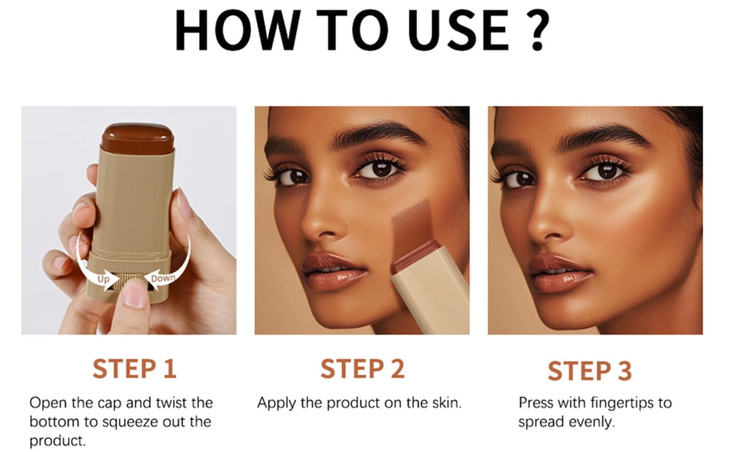 Mature Skin 2-in-1 Foundation Concealer Makeup Stick - Creamy Formula, Brightens Skin Tone, Natural Finish, Covers Dark Circles/Acne Scars/Blemishes (4#)