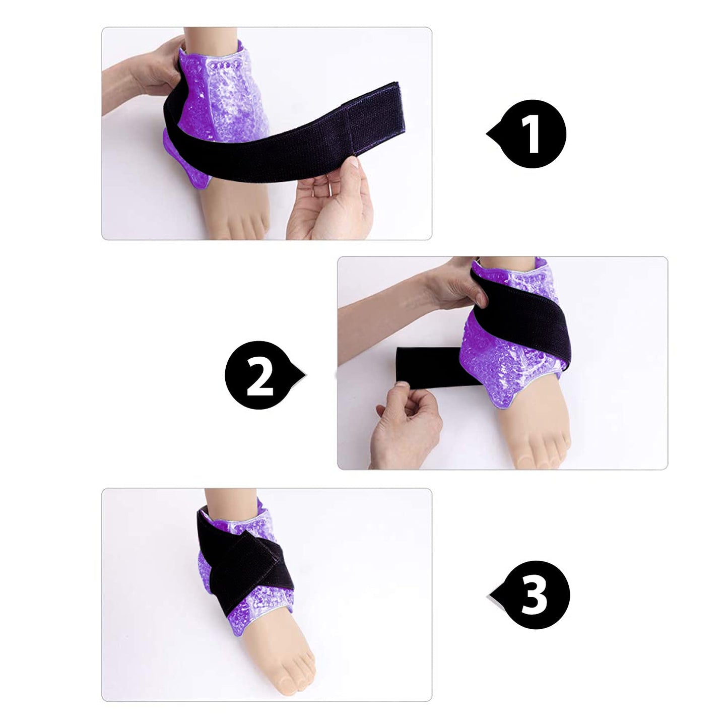 Ankle/Sport Foot Ice Therapy Wrap,Hot Cold Ice Gel Pack with Adjustable Brace for Sprained Ankles, Plantar Fasciitis, Achilles,tendonitis, and Swelling Feet,Microwaveable, Freezable and Reusable
