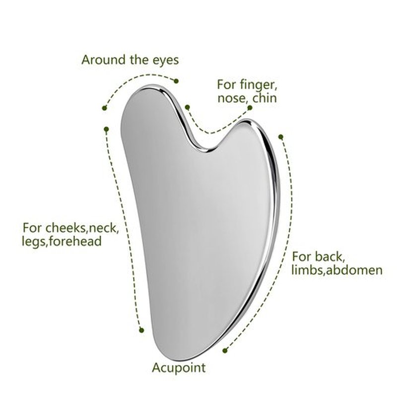 OXT Gua Sha, Stainless Steel Gua Sha Facial Tools, Guasha Tool for Face Upgraded, Guasha Stainless Steel (Silvery)