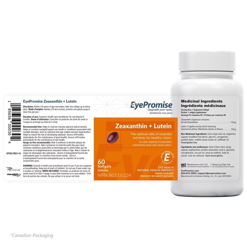 EyePromise Zeaxanthin Plus Lutein Eye Health Supplements - 60 Softgels