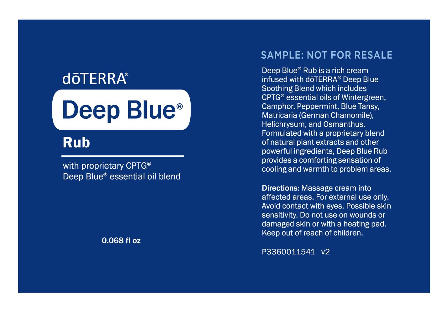 doTERRA Deep Blue Rub Samples, 0.068 Fl Oz (Pack of 10)