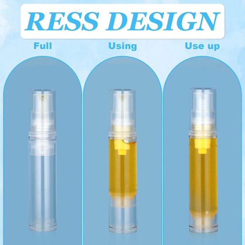 Giantree 6 Pcs 10ml Vacuum Lotion Bottles, Mini Pump Bottle Airless Travel Bottles, Clear Airless Pump Bottles Refillable Lotion Pump Bottles Containers Foundation Toiletries Vacuum Container(10ML)