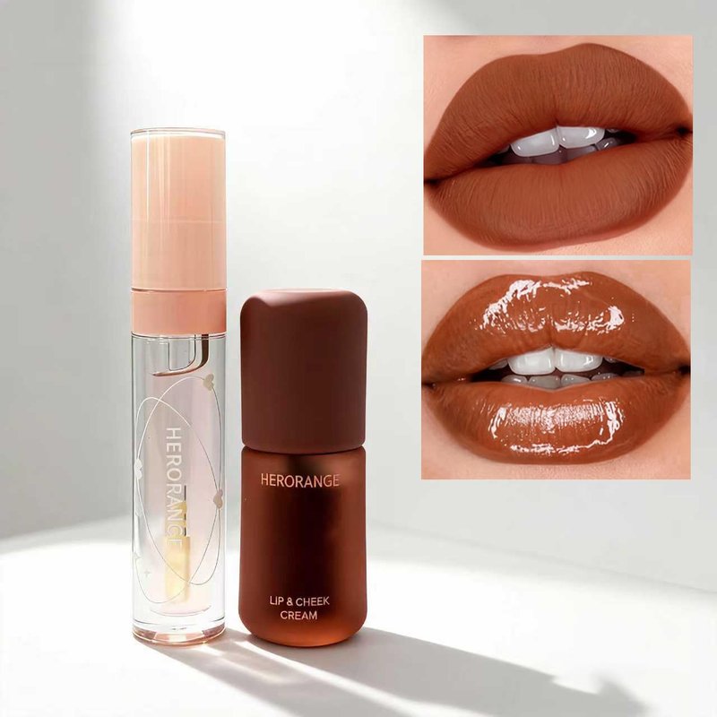 2-in-1 Velvet Matte Lipstick and Nourishing Lip Oil Set, Transfer-Proof, Hydrating, Glossy Finish, Universal Shades for All Skin Tones (06)