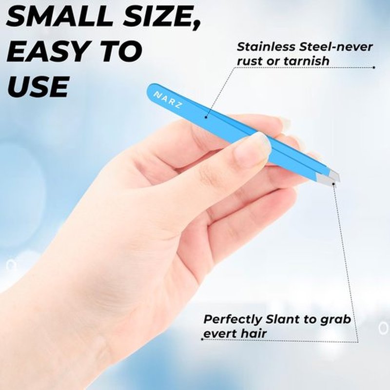 Professional Tweezer for Facial Hair Women & Men Stainless Steel Precision Tweezers for Ingrown Hair Tweezers for Men & Women (Blue)
