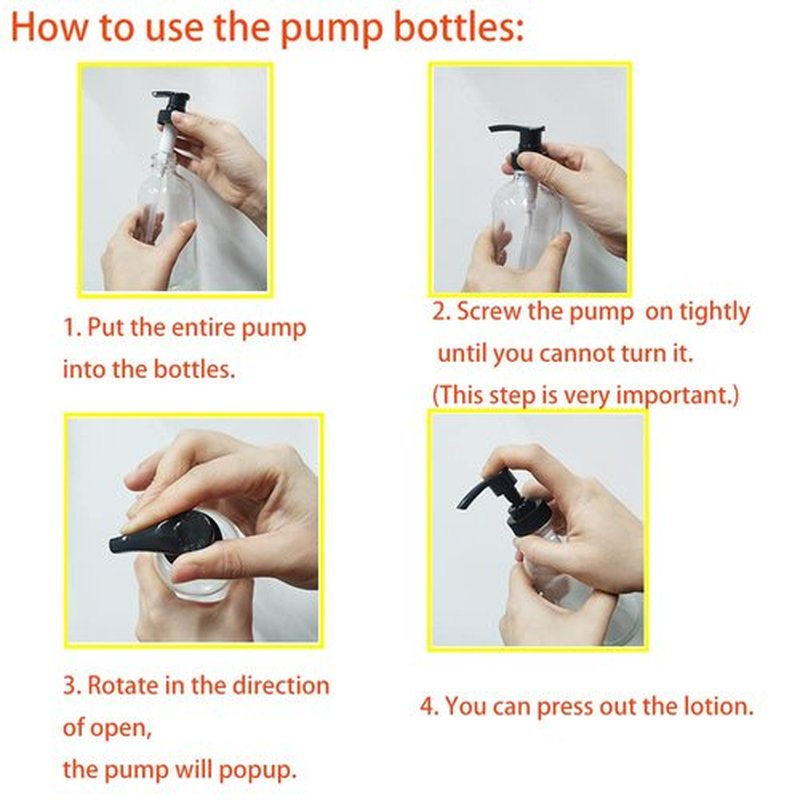 BPFY 4 Pack 8 oz Clear Glass Pump Bottles, Boston Round Bottles with Pumps for Lotion, Soap, Lotions, Massage Oils, Refillable Containers with Cap, Funnel, 12 Chalk Labels, 1 Pen