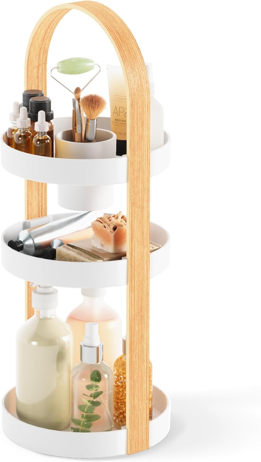 Umbra Bellwood Cosmetic Organizer, (50.2x19.5x19.3cm), White/Natural