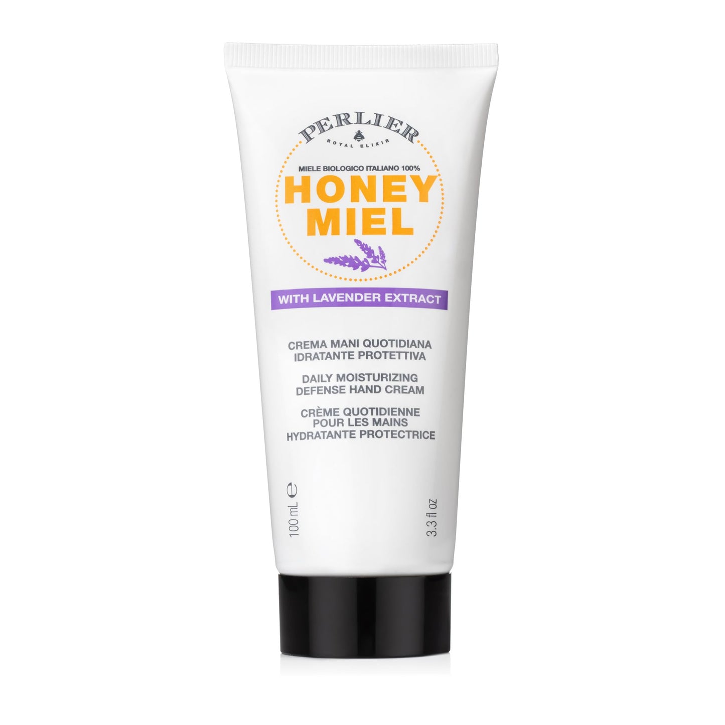 Perlier Honey Lavender Hand Cream with Royal Jelly, 3.3 oz – Nourishing Hand Treatment with Italian Honey, Calming Lavender Scent, Deep Moisture for Dry, Cracked, Sensitive Hands
