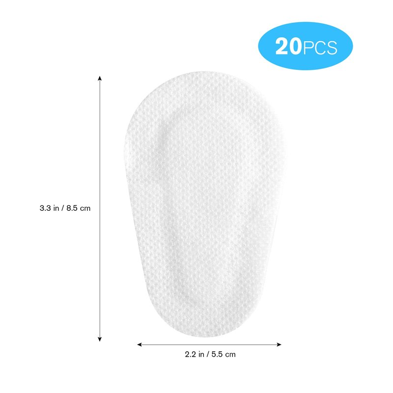 FRCOLOR 20pcs Disposable Eye Pads, Sterile Non- Woven Eye Patch Stickers Soft Self- Adhesive Cover Wound Dressings for Adults Kids