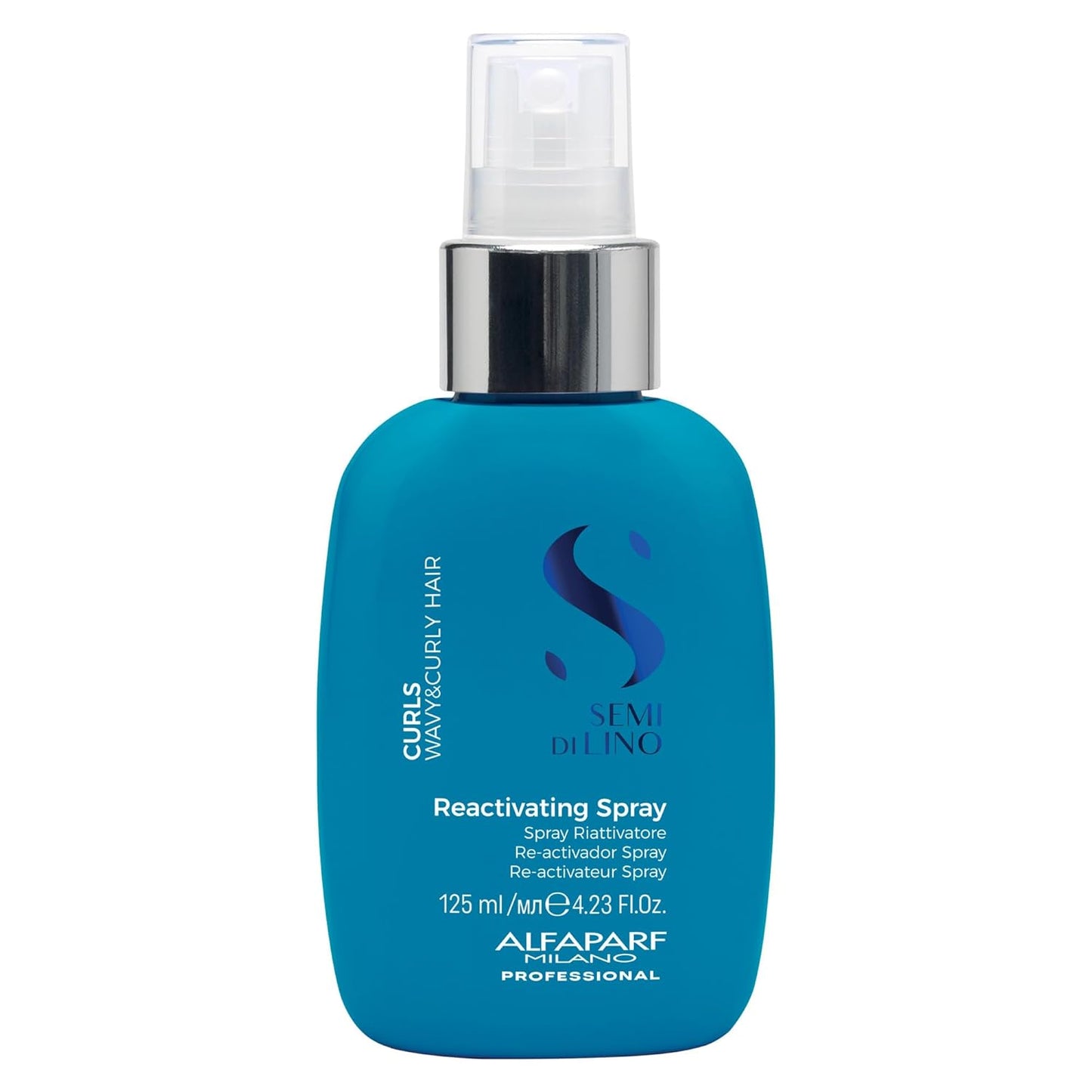 Alfaparf Milano Semi Di Lino Reactivating Curl Spray - Curl Activator, Detangling & Thermal Protection for Restored Shine - Lightweight, Hydrating Product (4.23 fl oz)