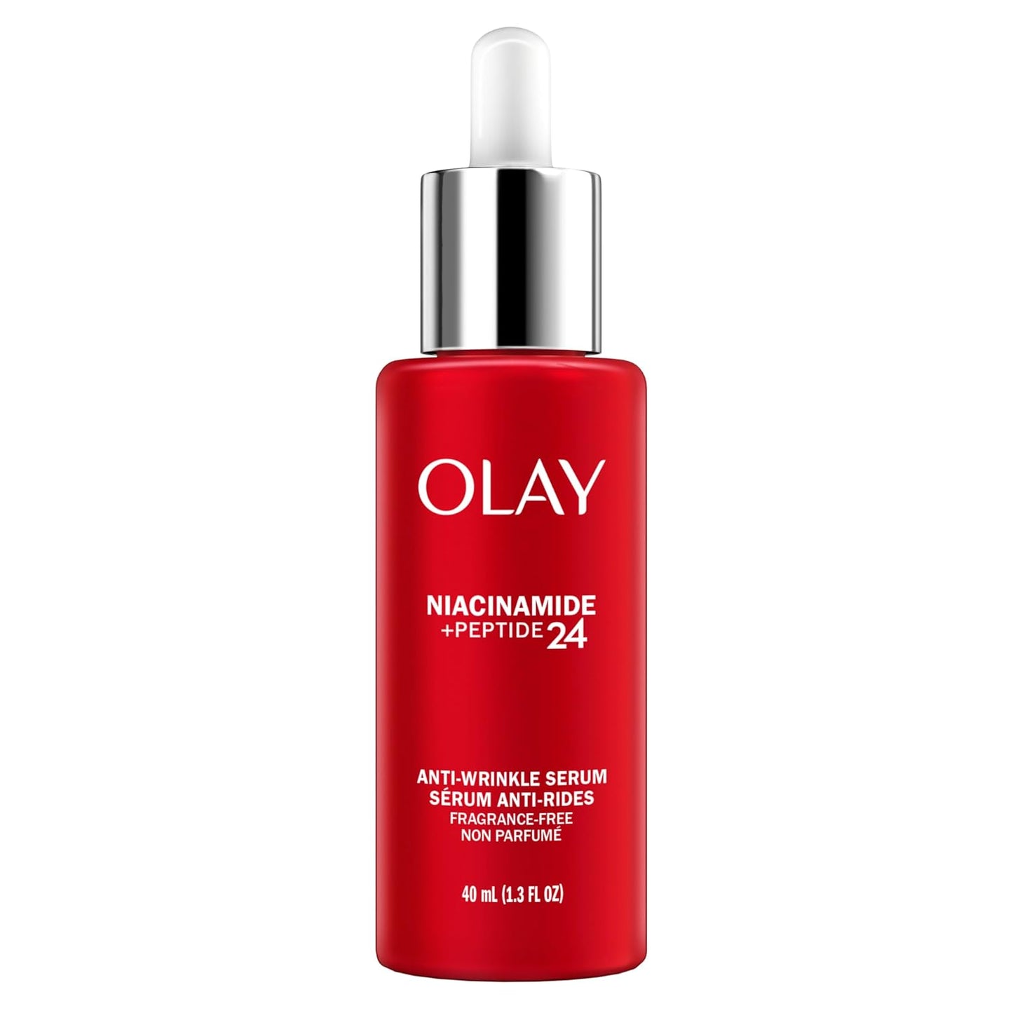 Olay Niacinamide + Peptide 24 Anti-Wrinkle Serum, Fragrance-Free, 1.3oz FL