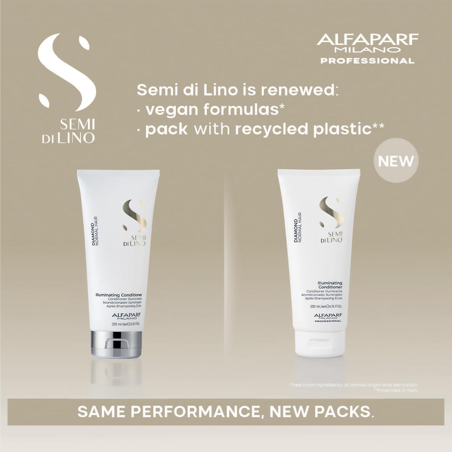 ALFAPARF MILANO Semi Di Lino Diamond Illuminating Conditioner - Moisturizing Conditioner For Normal and Color Treated Hair - Sulfate & Paraben Free Professional Hair Care