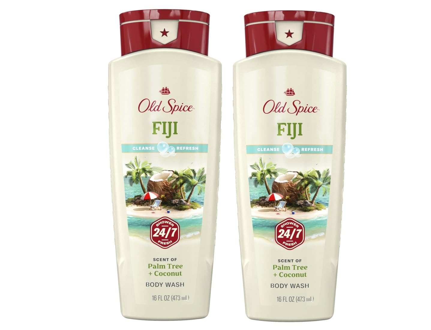 Old Spice Fresher Collection Fiji Scent Men's Body Wash 16 Oz (Pack of 3)