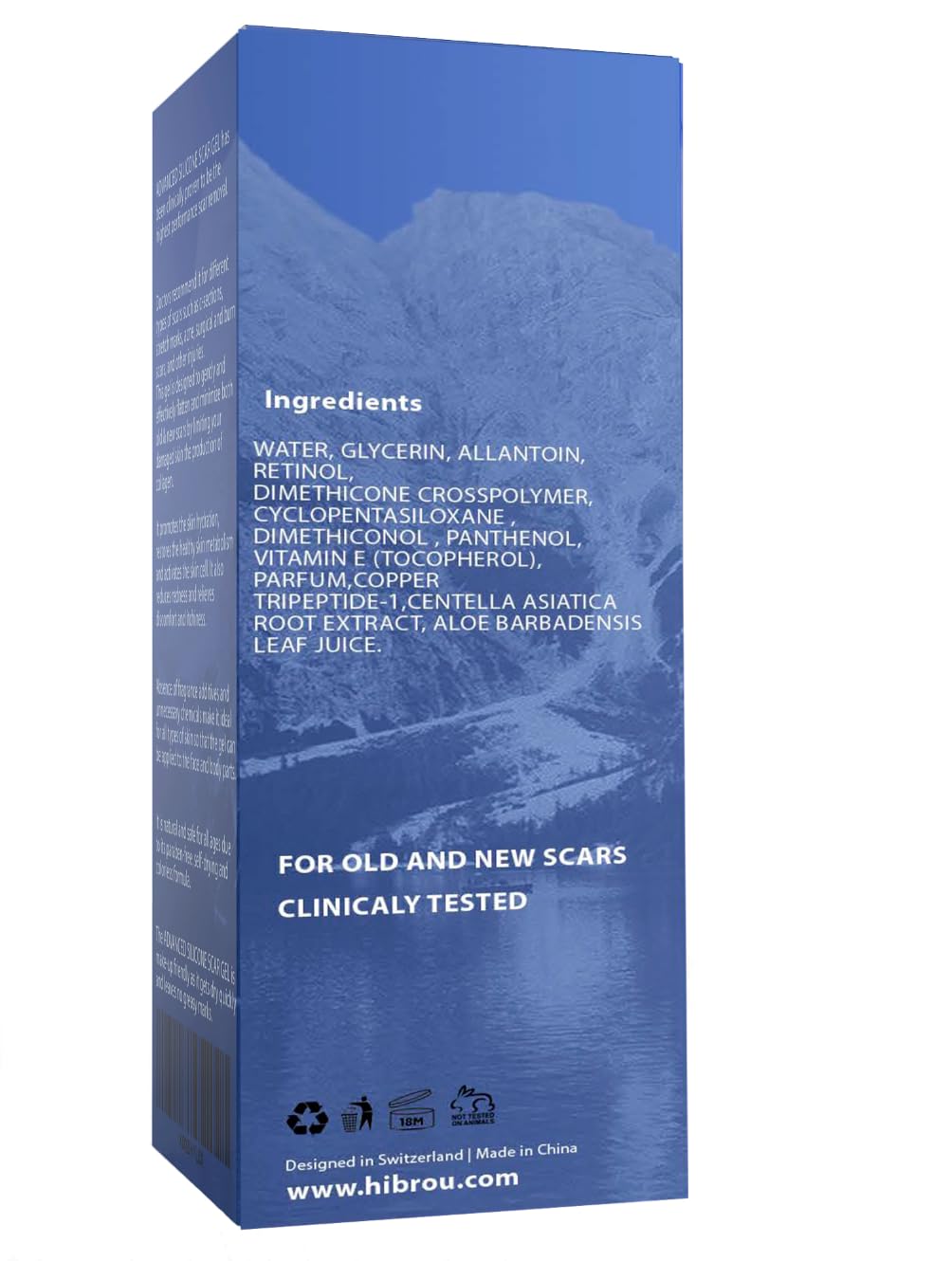 HIBROU Advanced Silicone Scar Gel - Medical Grade Scar Treatment for Old & New Scars, Acne, Surgery, Burns & Stretch Marks - Face & Body - 1 oz.