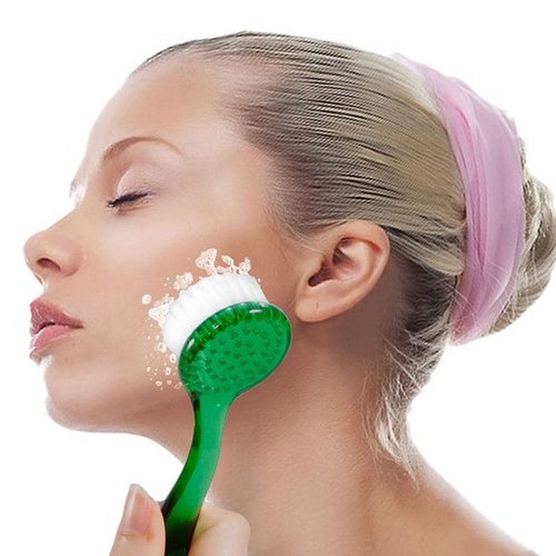 Beomeen Facial Cleansing Brush 4 PCS, Facial Exfoliating Brush Face Wash Scrub Exfoliator Brush for Makeup Skincare Removal (Green)
