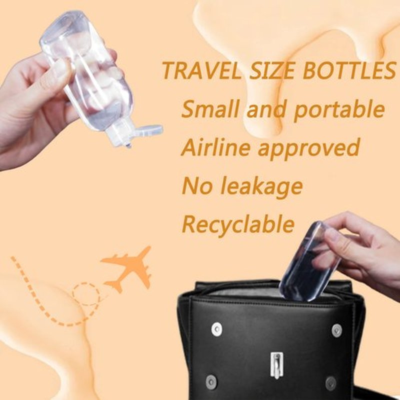 Kitchen GIMS Clear Plastic Empty Squeeze Bottles 18 Pack 3.4oz/100ml with Flip Cap TSA Travel Bottle for Shampoo, Conditioner & Lotion (18 Counts)