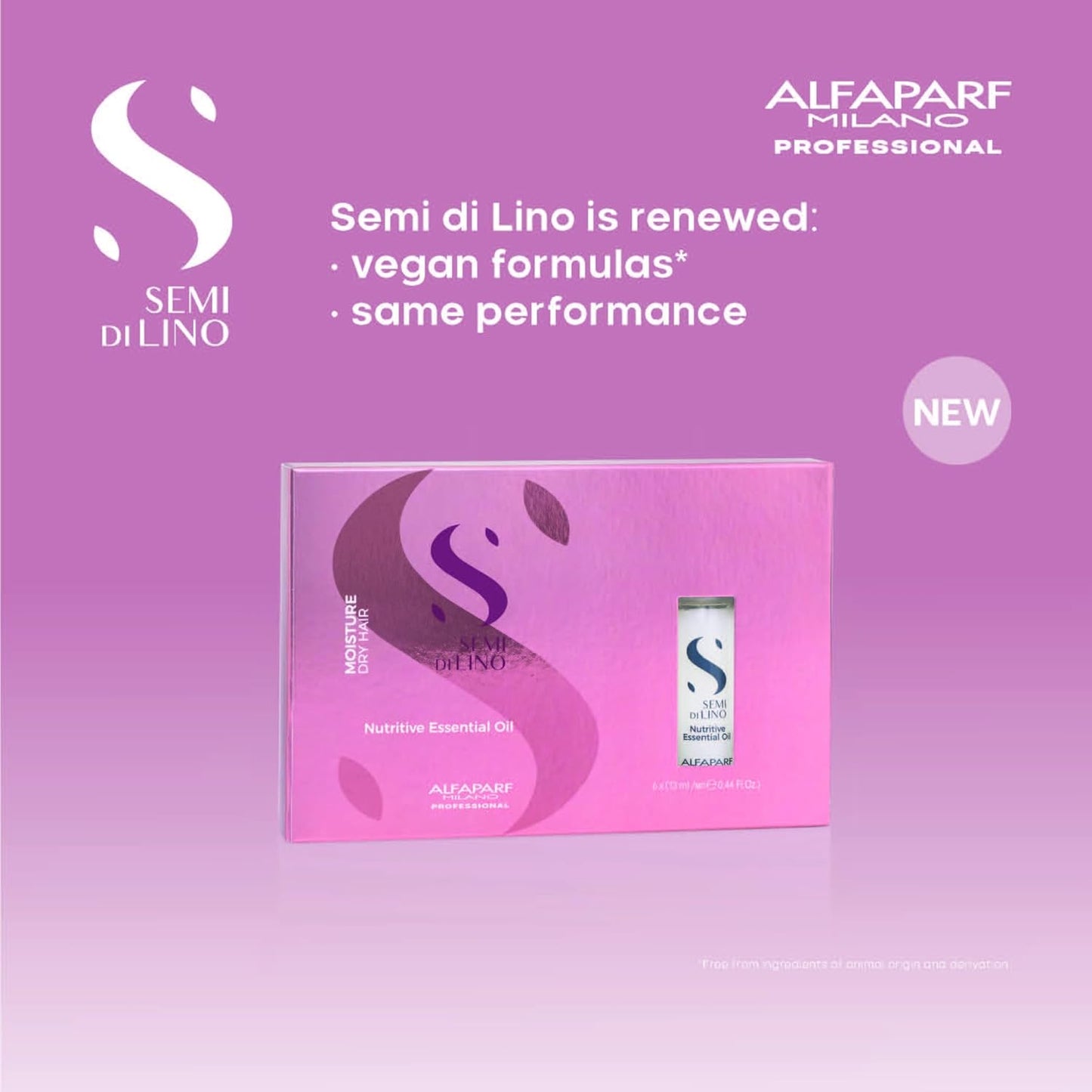 Alfaparf Milano Semi Di Lino Moisture Nutritive Essential Hair Oil - Professional Hair Oil Treatment to Protect & Prolong Color Treated Hair - Sulfate + Paraben Free (6 Vials - 13ml / 0.44 fl. oz)