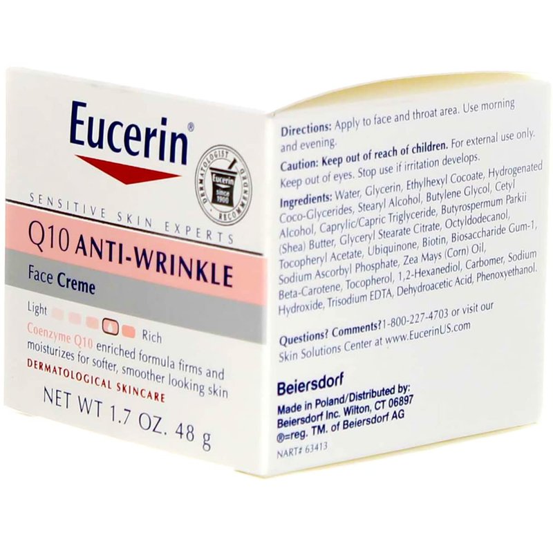 Eucerin Sensitive Skin Experts Q10 Anti-Wrinkle Face Creme 1.70 oz (Pack of 11)