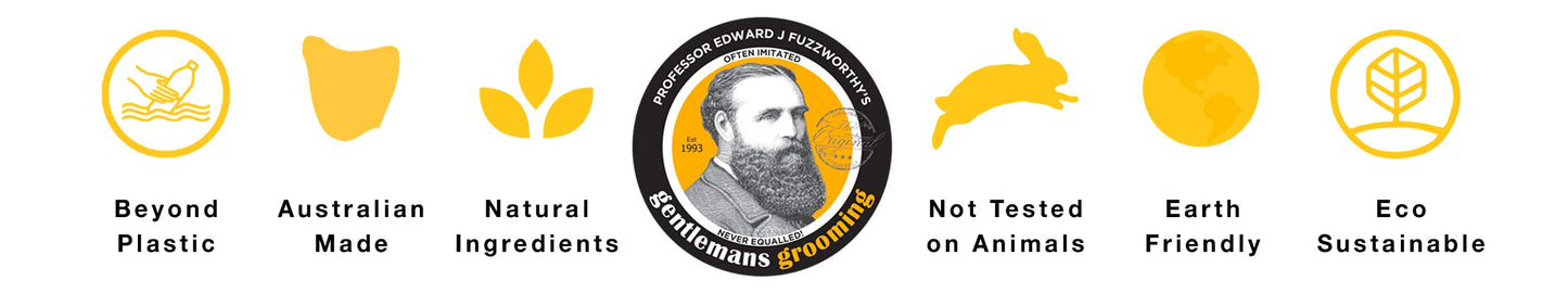 Professor Fuzzworthy Deluxe Beard Grooming Kit Gift Set for Men | 100% Natural Beard SHAMPOO Beard Balm & Beard Conditioner | Bass Beard Brush Boar Bristle | Organic Essential Plant Oils