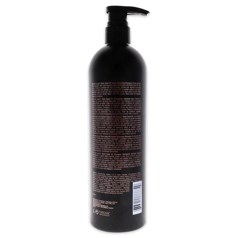 CHI Luxury Black Seed Oil Gentle Cleansing Shampoo, Adds Hair Volume & Body, Strengthens & Removes Impurities, Sulfate, Paraben, & Cruelty-Free, 25 Oz