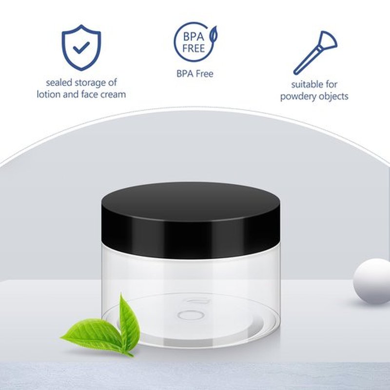 Becatocy 15 Pack 4 oz Plastic Container with Lids, BPA Free and Refillable Plastic Cosmetic Jars, Clear Travel Size Containers for Lotion, Cream, Powders, Body Butter, Bath Salts and Small Accessories