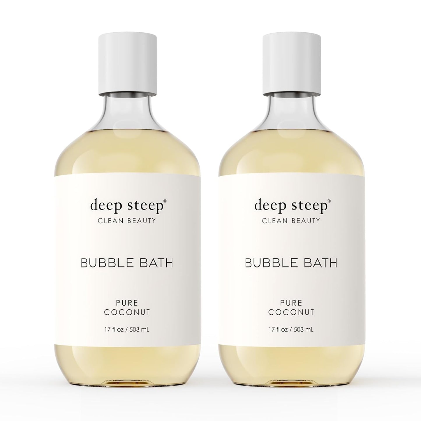 Deep Steep Bubble Bath, Lavender Chamomile, 17 oz (Pack of 2) – Soothing Soak with Shea Butter, Argan Oil, Aloe Vera & Coconut Oil – Vegan, Sulfate-Free, PH-Balanced Clean Beauty