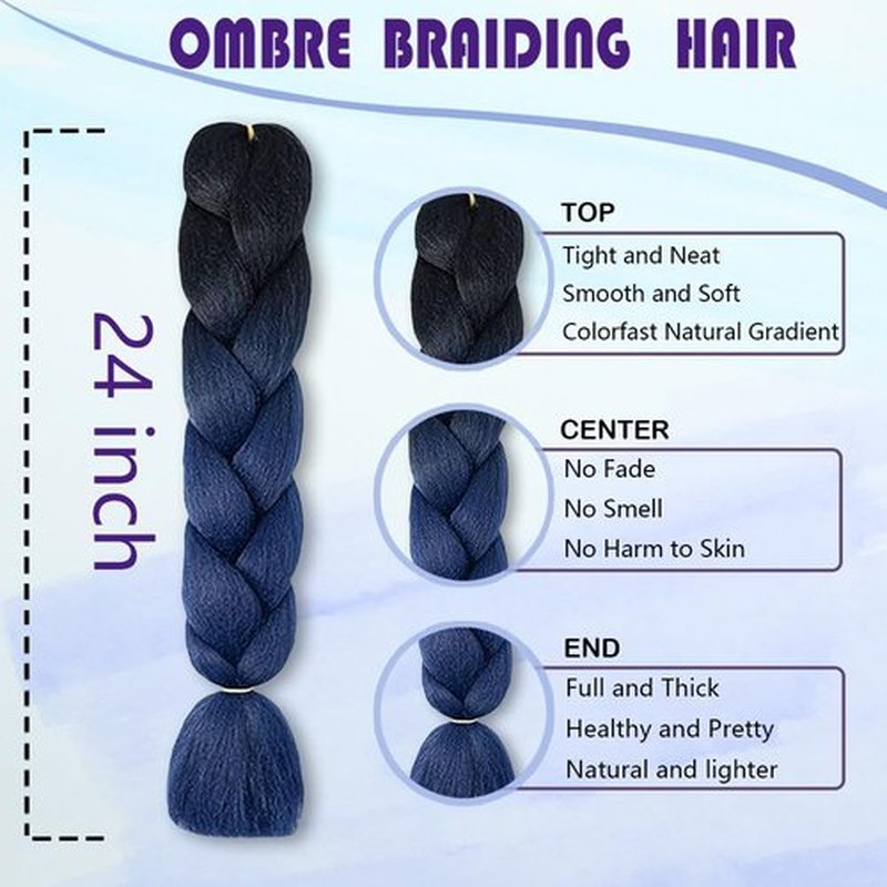 Ombre Braiding hair synthetic Crochet braids twist 24inch 3pcs/lot 100g Ombre two three tone Jumbo braid hair extensions Dreadlocks