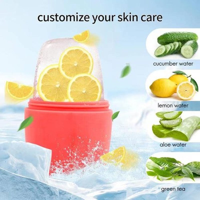 Evmliy 2Pack Ice Roller for Face, Qewro Silicone Ice Roller Facial Ice Mold to Brighten Skin Enhancing Natural Glow, Reusable Ice Roller for Face & Eye Puffiness Relief, Face Roller Skin Care Freezer