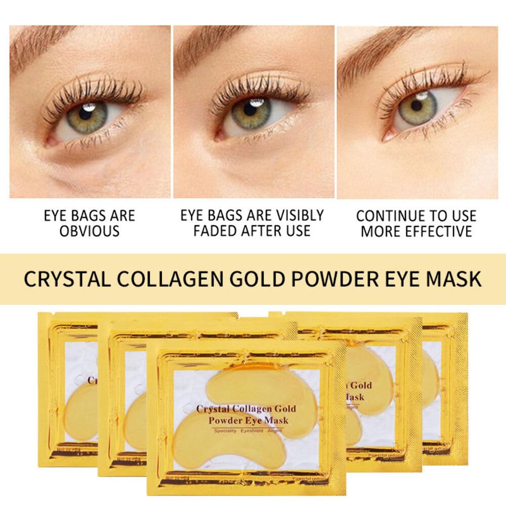 24K Gold Eye Mask – Collagen Under Eye Patches for Puffiness, Dark Circles & Wrinkles – Hydrating Anti-Aging Eye Gels (30 pairs)