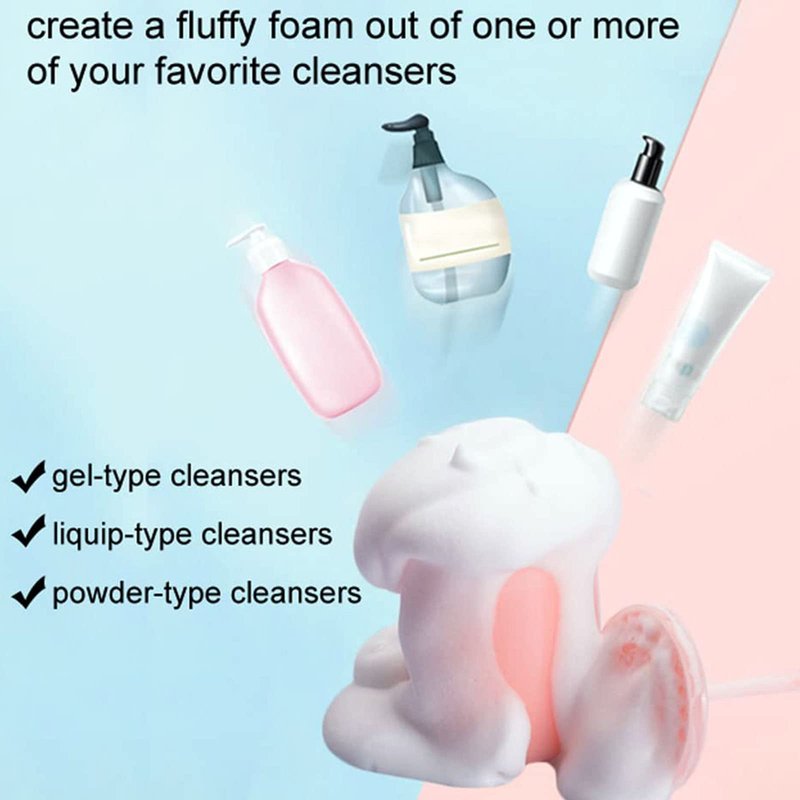 Misforu Face Foam Maker 2 PCS Facial Cleansing Tool Rich Cream Foamer Deep Cleanser Foam Maker Cup Cleansing Foaming Maker for Wash Facial Skin (Pink)