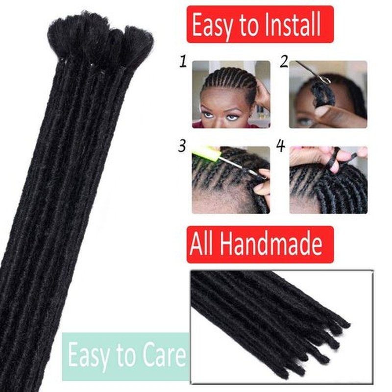 12 Inch Short Dreadlocks Extensions 5 strands Soft Handmade Faux Locs Crochet Dreads Hairpieces for Men Reggae Hip-Pop Natural Blonde