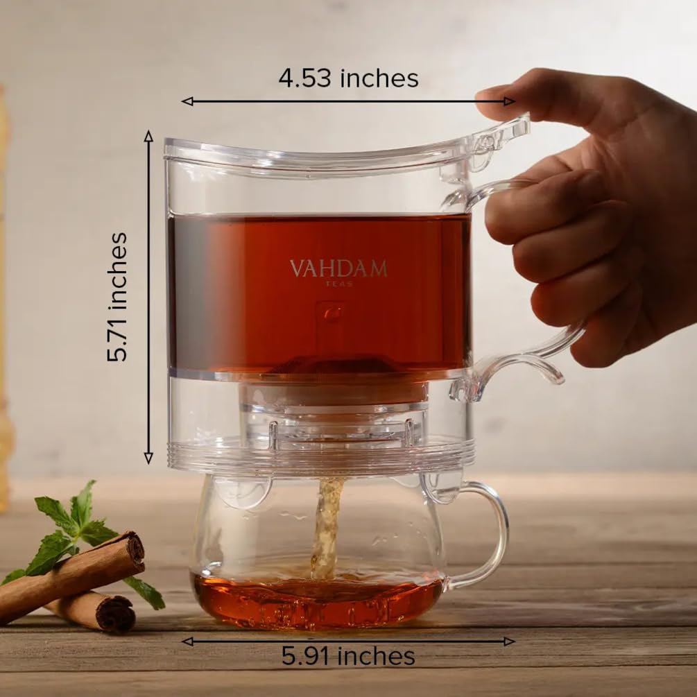 Imperial Tea Infuser Teapot & Smart Tea Maker - BPA-Free, Drain-Tap Technology | Easy Brew, Easy Clean | Loose Leaf Brewing - Stylish Design | 16oz