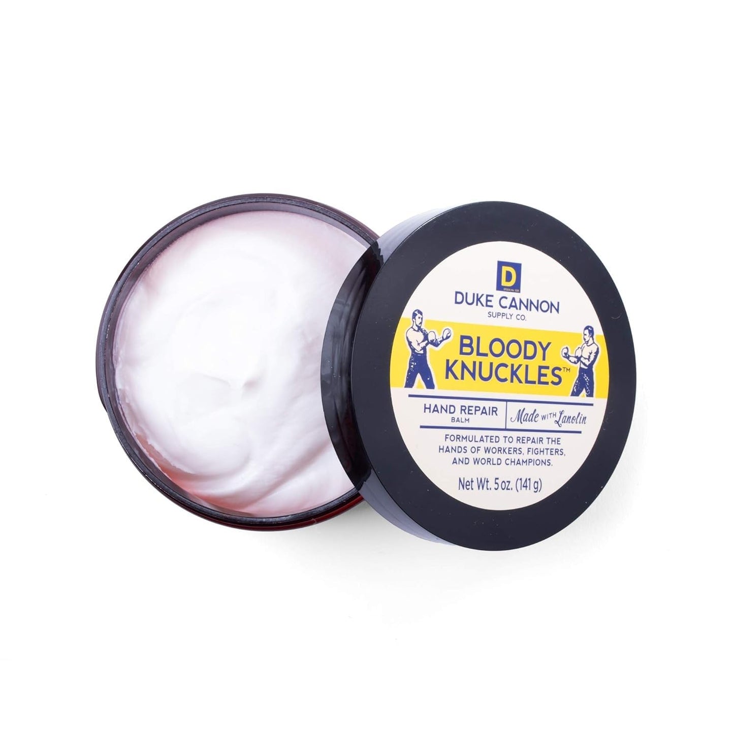 Duke Cannon Bloody Knuckles Hand Repair Balm - Unscented Moisturizer, Repair and Revitalize Dry, Cracked Skin, Ideal for Workers and Fighters, Set of 2 (5 oz. & 1.4 oz.)