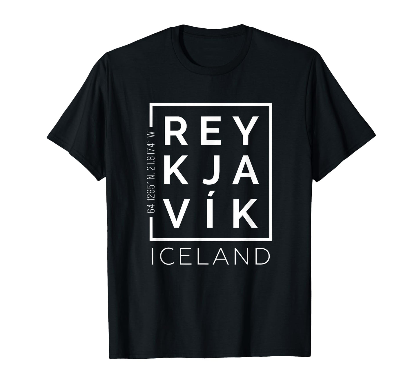 Stylish Reykjavik Iceland City Coordinates Souvenir T-Shirt T-Shirt