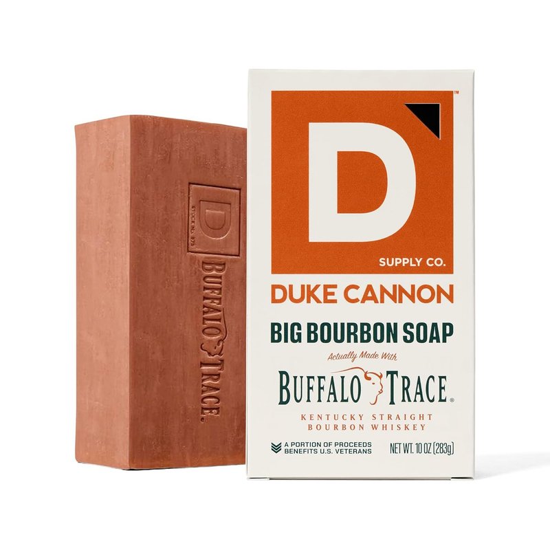 Duke Cannon Supply Co. Extra Large Bar Soap - Men's Natural Bar Soap With A Masculine Scent - Big American Bourbon USA-Made Soap - All Skin Types - Hydrating Big Brick of Soap - Bourbon,10 oz