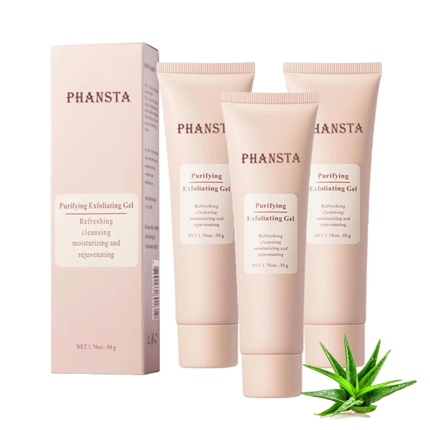 Phansta Exfoliating Gel, Exfoliating Gel Scrub for Face, Phansta Purifying Enzymes Exfoliating Gel,Moisturizing Exfoliating Scrub Gel for All Skin (3pcs)